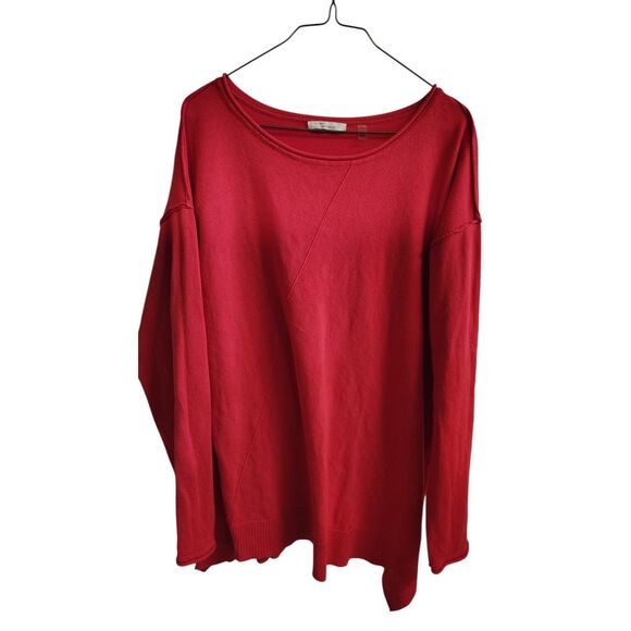 89th & Madison Crewneck Drop Shoulder Dark Coral Pullover‎ - Picture 2 of 7